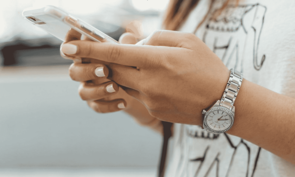 a girl using phone